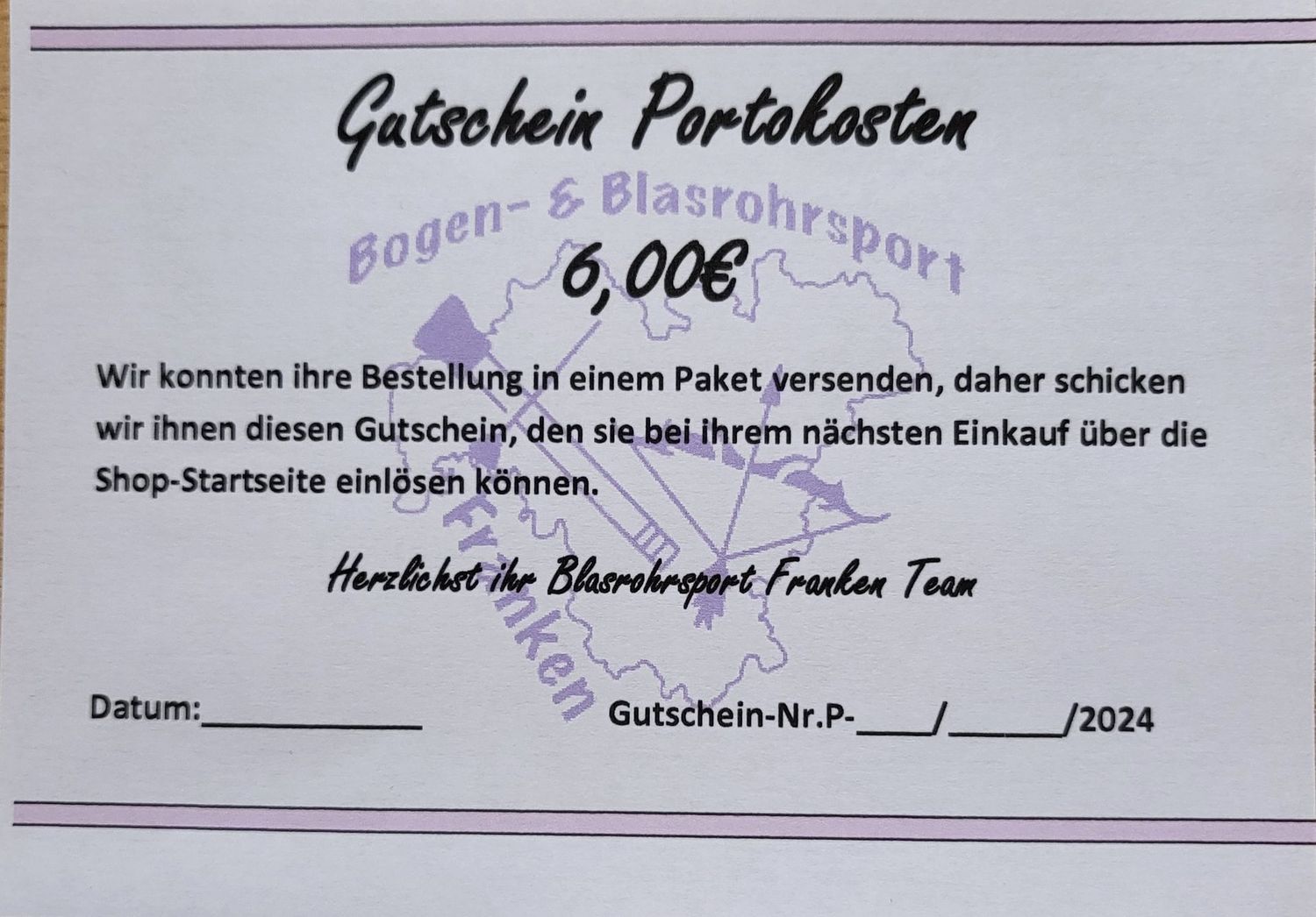 Porto Gutschrift einlösen