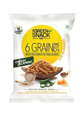 The Green Snack Co. 6 Grain Super Stix Cheesy Jalapeno 25 GM