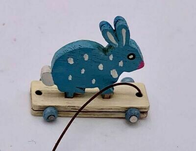 HAND-PAINTED BUNNY PULL TOY