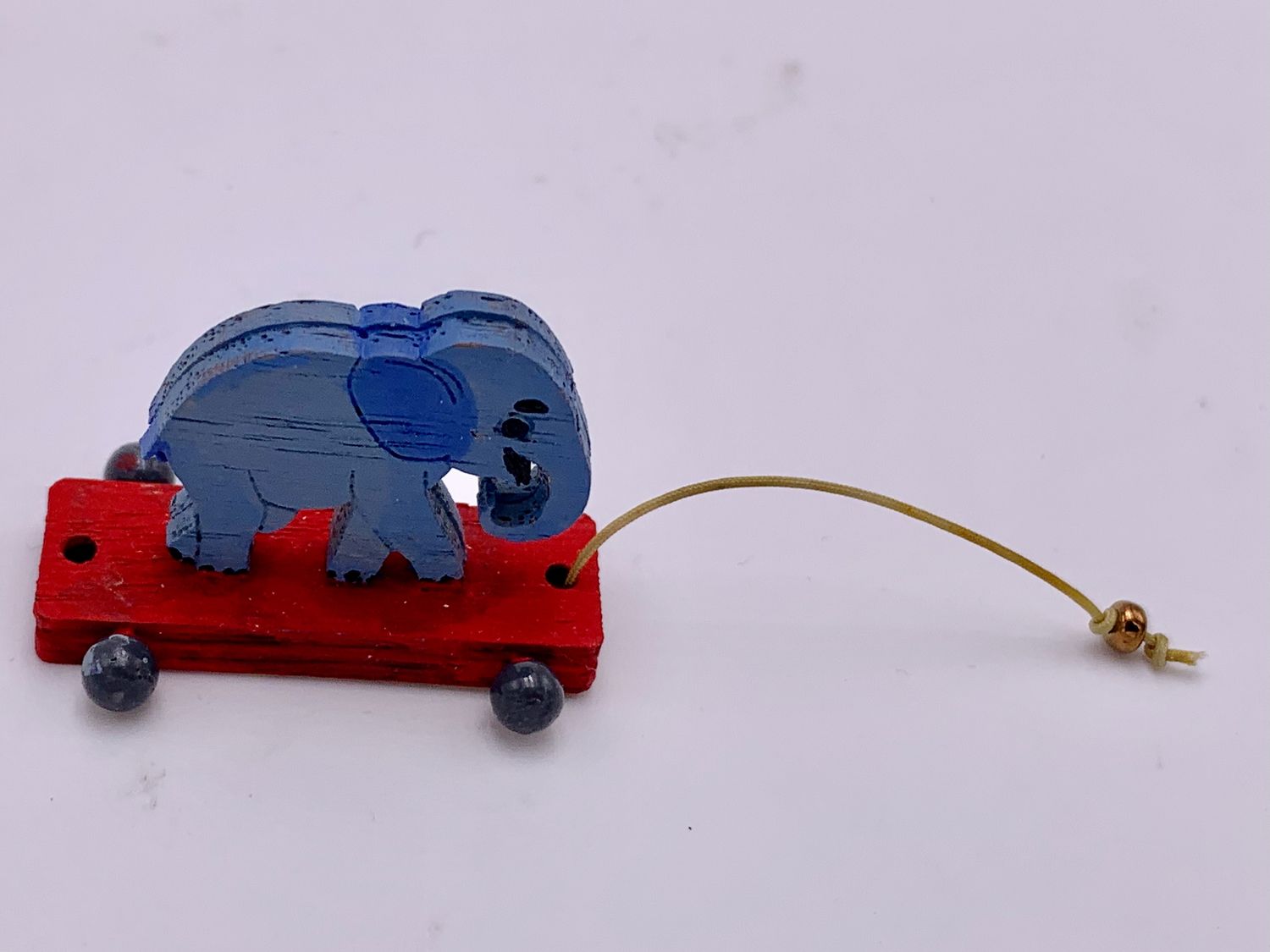 HAND-PAINTED ELEPHANT PULL TOY