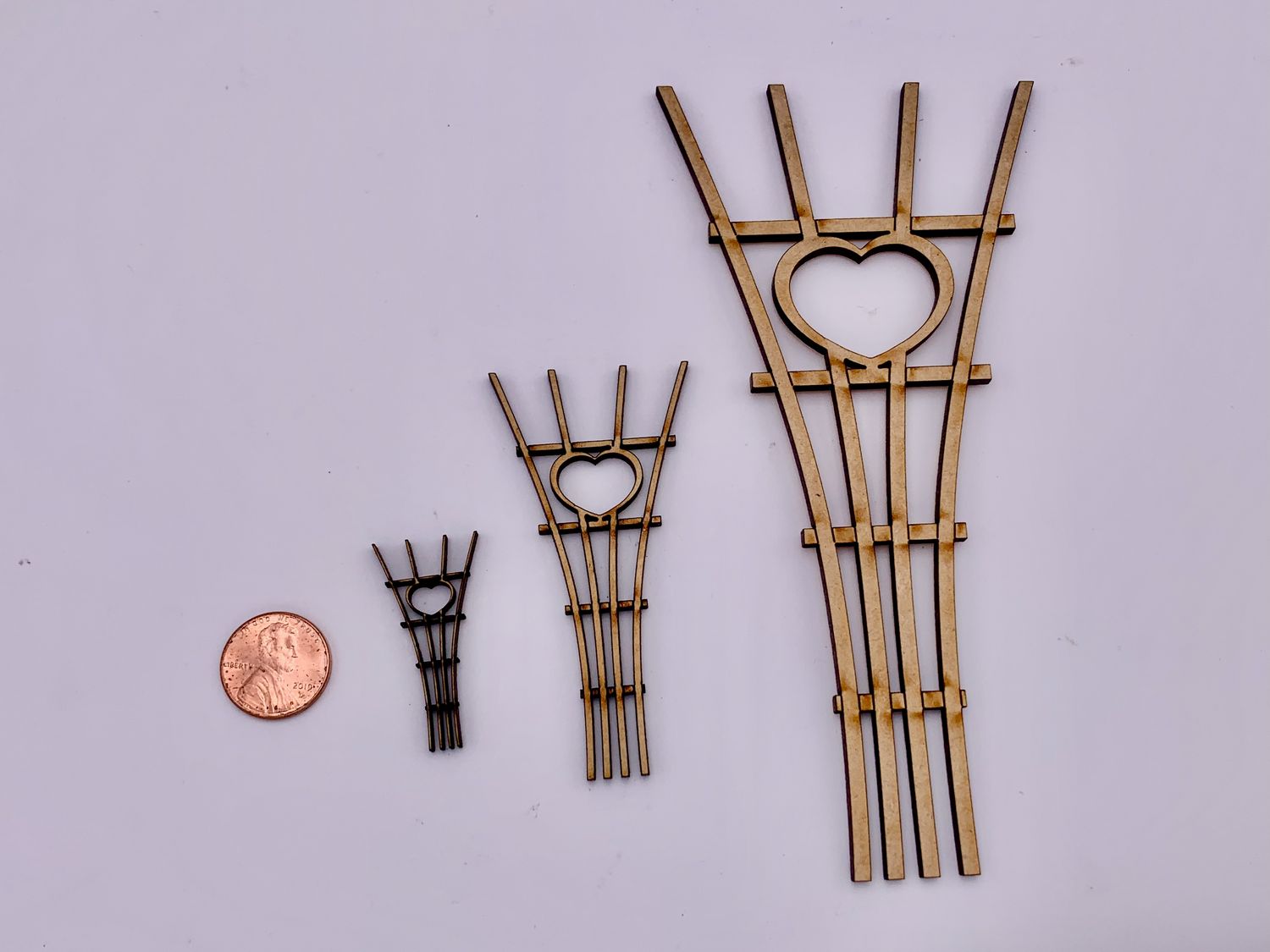 Heart Dollhouse Miniature Trellis - Half Scale