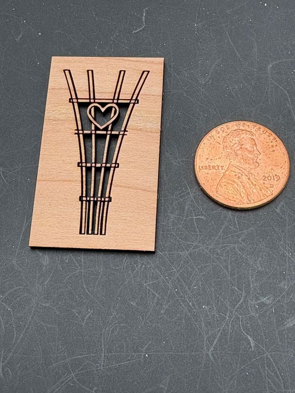 Heart Dollhouse Miniature Trellis - Quarter Scale