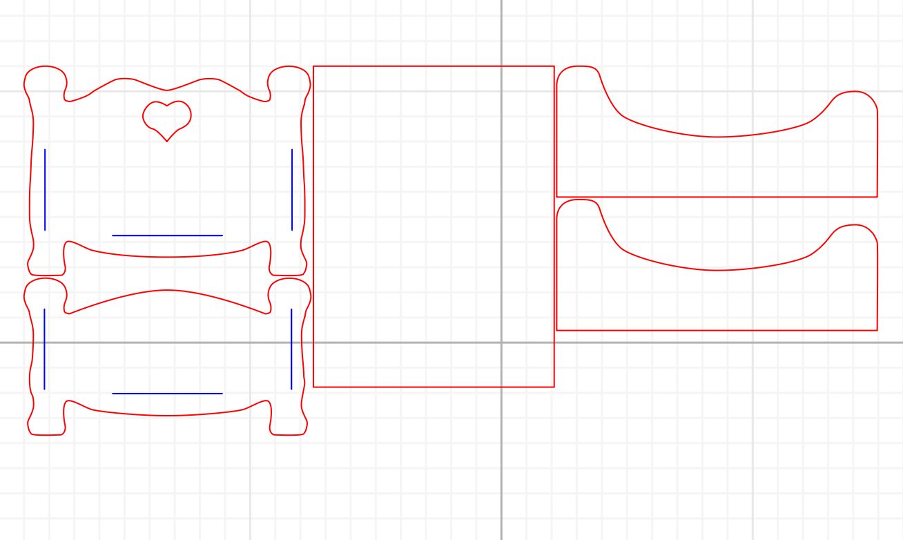 LASER CUT HEART BED KIT