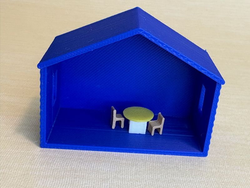 1:144 Round cafe table set