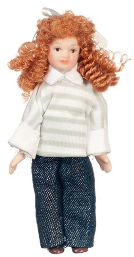 Girl Doll with Curly Red Hair