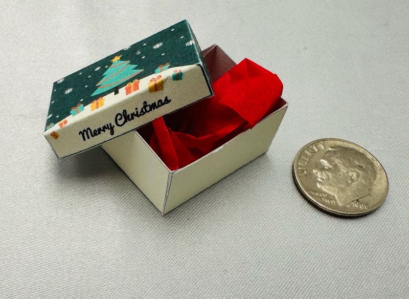Paper Christmas Box with Tissue Paper