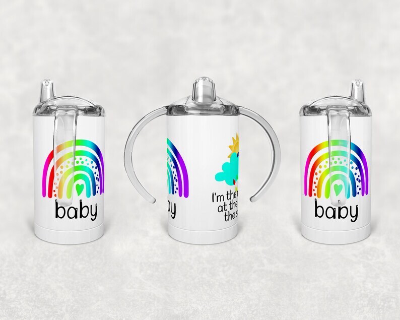 12oz Stainless Steel Kids Sippy Cup - Rainbow Baby