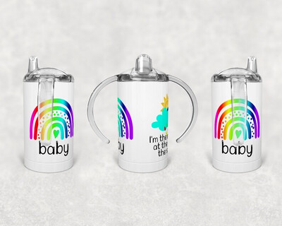 12oz Stainless Steel Kids Sippy Cup - Rainbow Baby
