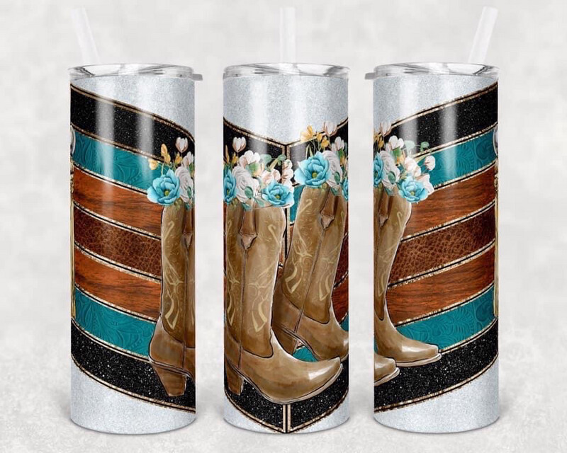 Country Cowgirl Boots with Flowers