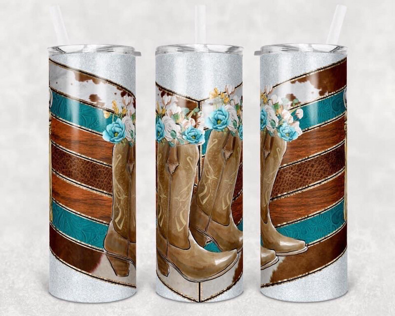 Country Cowgirl Boots with Flowers