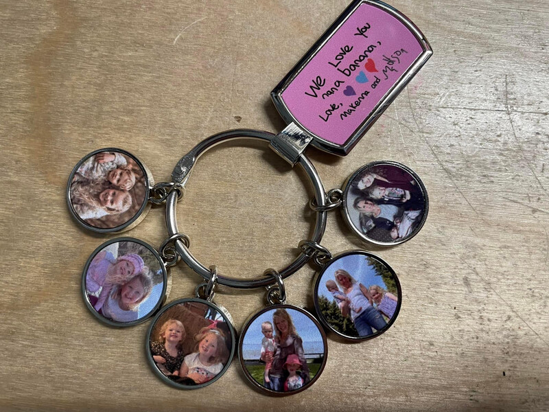 7 Photo Silver Keychain