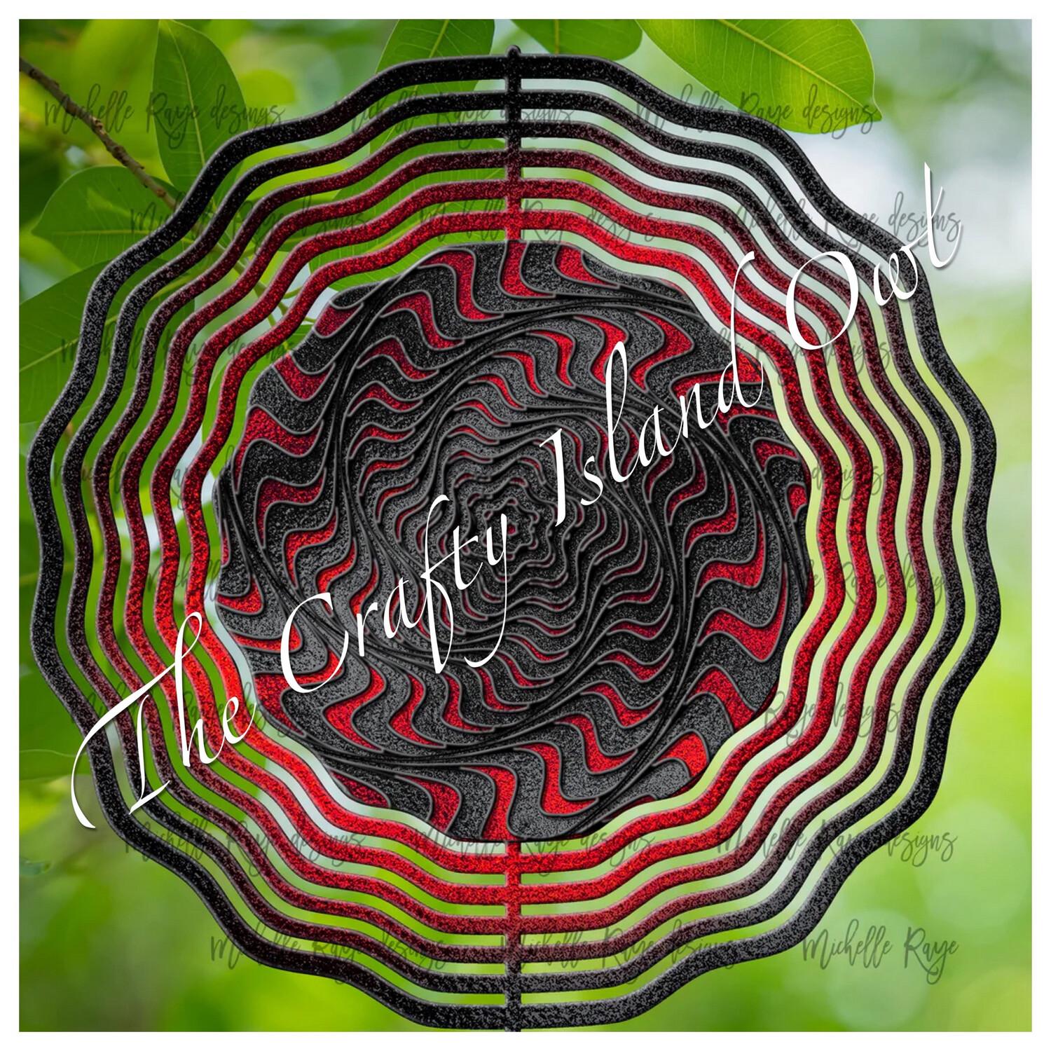 10” Aluminum Red Black Wind Spinner