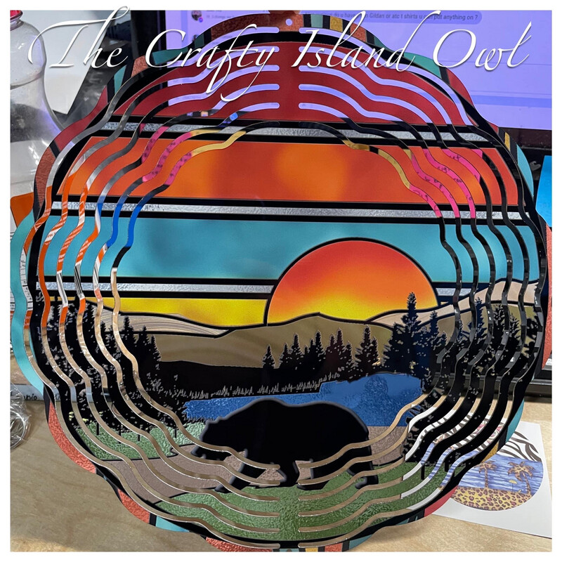 10” Aluminum Sunset Bear Wind Spinner