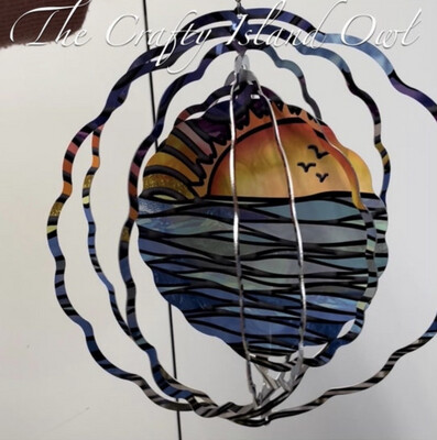 10” Aluminum Dragonfly Stained Glass Wind Spinner
