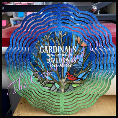 10” Aluminum Cardinals Appear When Loved Ones Are Near Wind Spinner