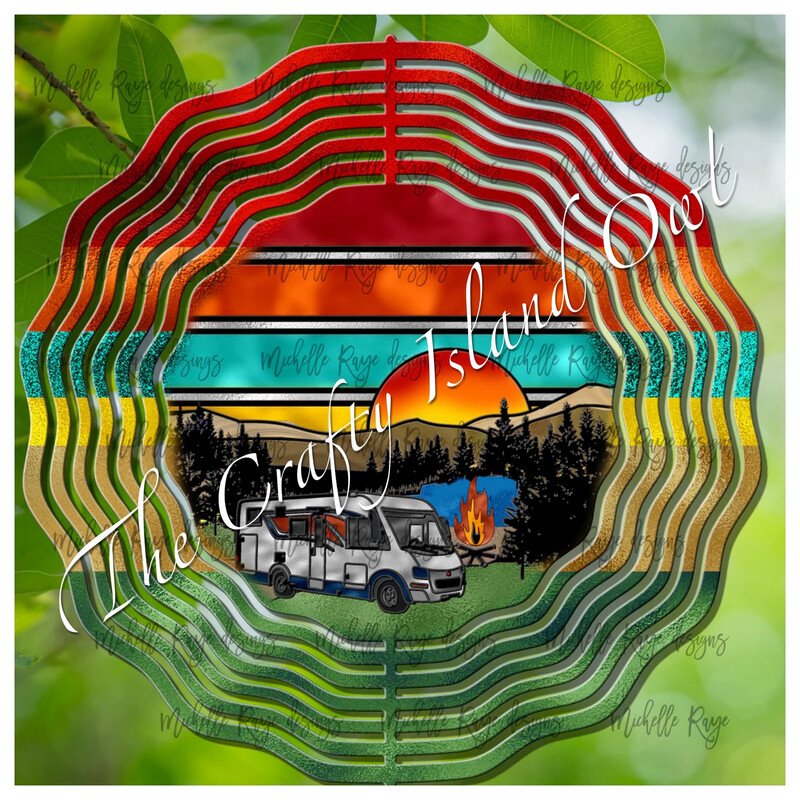 10” Aluminum RV Camping Stained Glass Wind Spinner