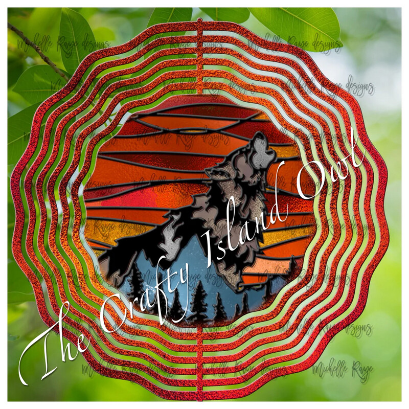 10” Aluminum Wolf Wind Spinner