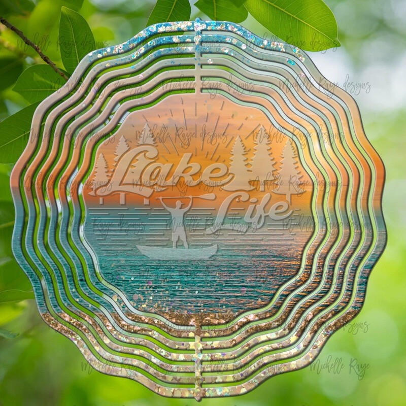 10” Aluminum Tulips Stained Glass Wind Spinner
