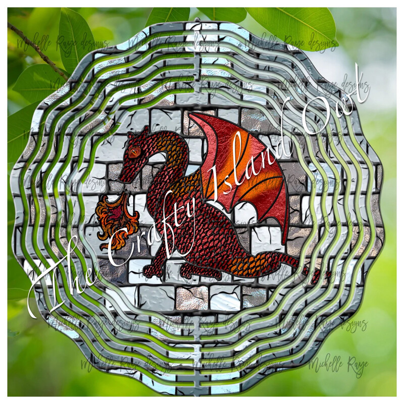 10” Aluminum Orange Dragon Wind Spinner