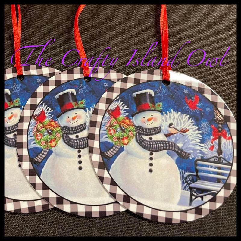 Snowman Metal Ornament