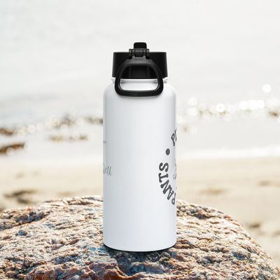 Pizza, Potato, Pants! Stainless steel water bottle with a straw lid
