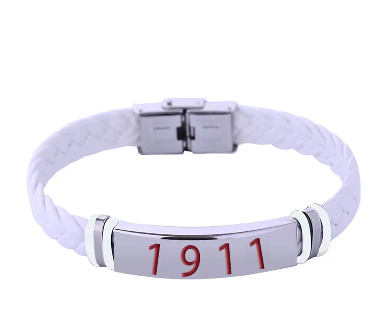 KAPsi Stainless Steel Bar and Leather Bracelet