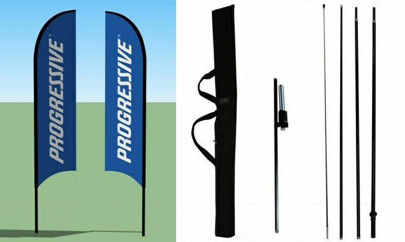 Progressive Double-Sided Vertical Pole Banner - Complete Kit