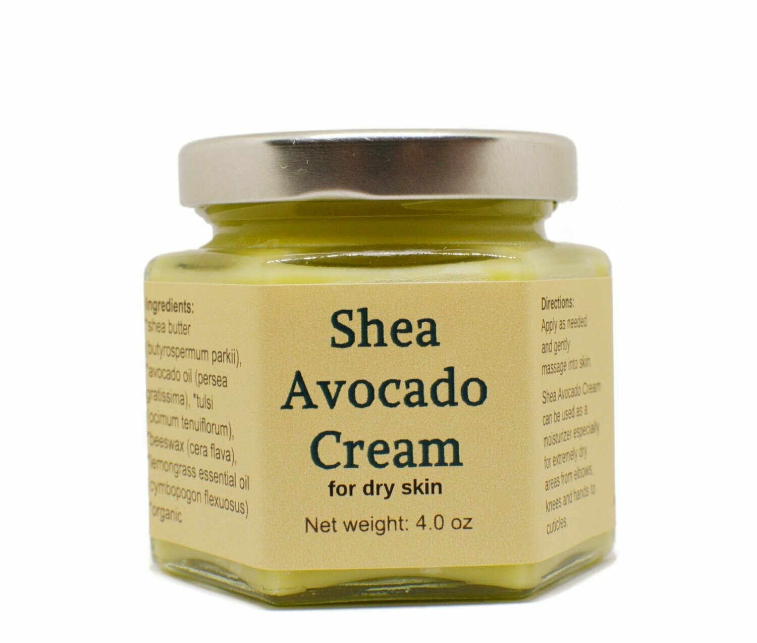 Shea Avocado Cream - Organic Ayurveda Inspired Cream for Dry and Rough Hands/Elbows/Feet