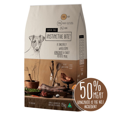 Instinctive Bite Grain Free Adult Dry Dog Food (Kangaroo Sweet Potato) Instinctive Bite Grain Free Adult Dry Dog Food (Kangaroo Sweet Potato)