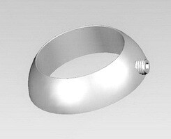 Крепёжное кольцо с фиксатором для мебельной трубы 25 мм. Металл, покрытие - хром.