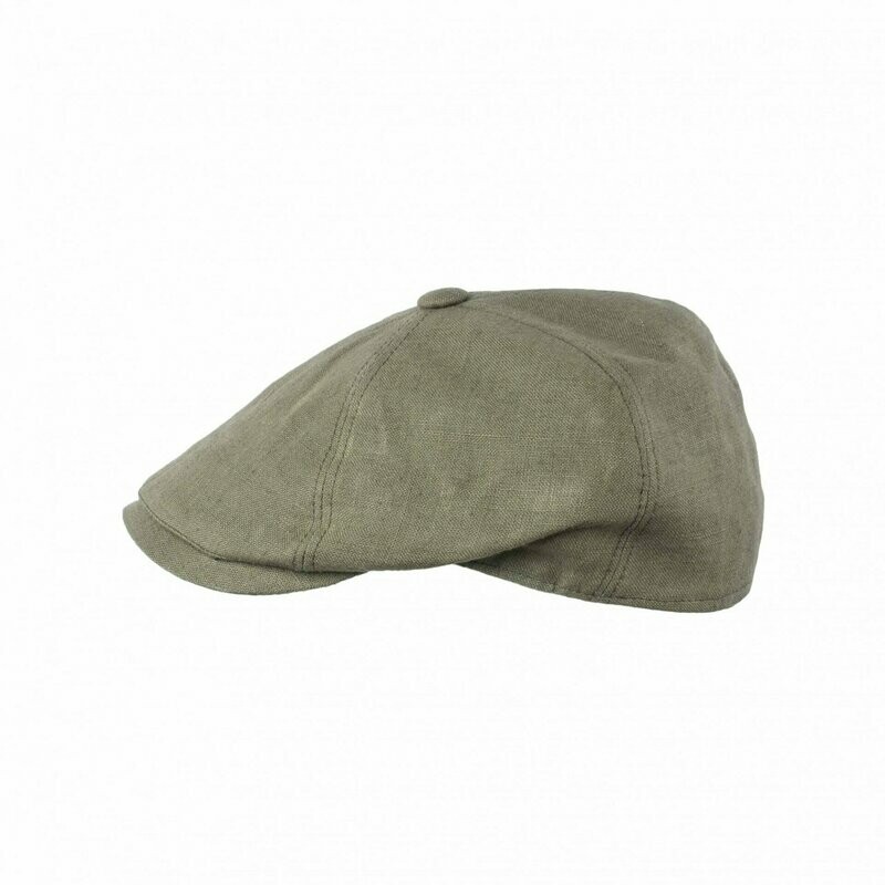 Flatcap Newsboy Leinen Khaki