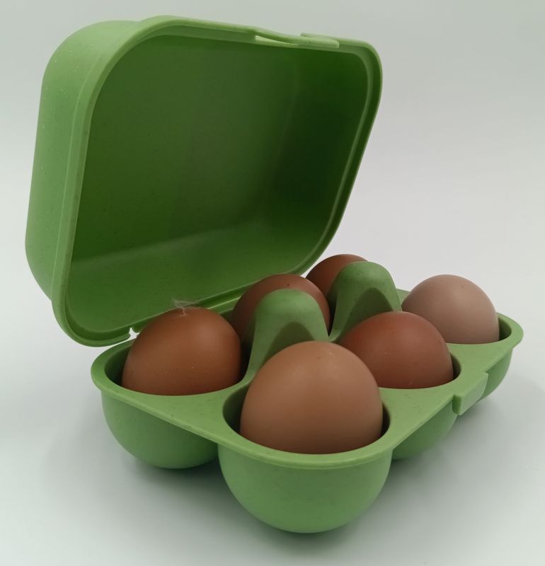 Boîte VERTE 6 oeufs (en bioplastique) + 6 oeufs offerts