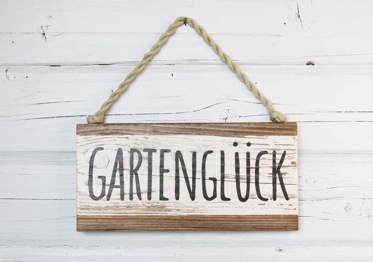 "Gartenglück" Schild