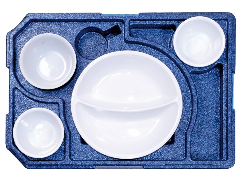 THERMOBOX DINNER +3 mit Geschirr und Silikondeckel runde Hauptspeisenteller