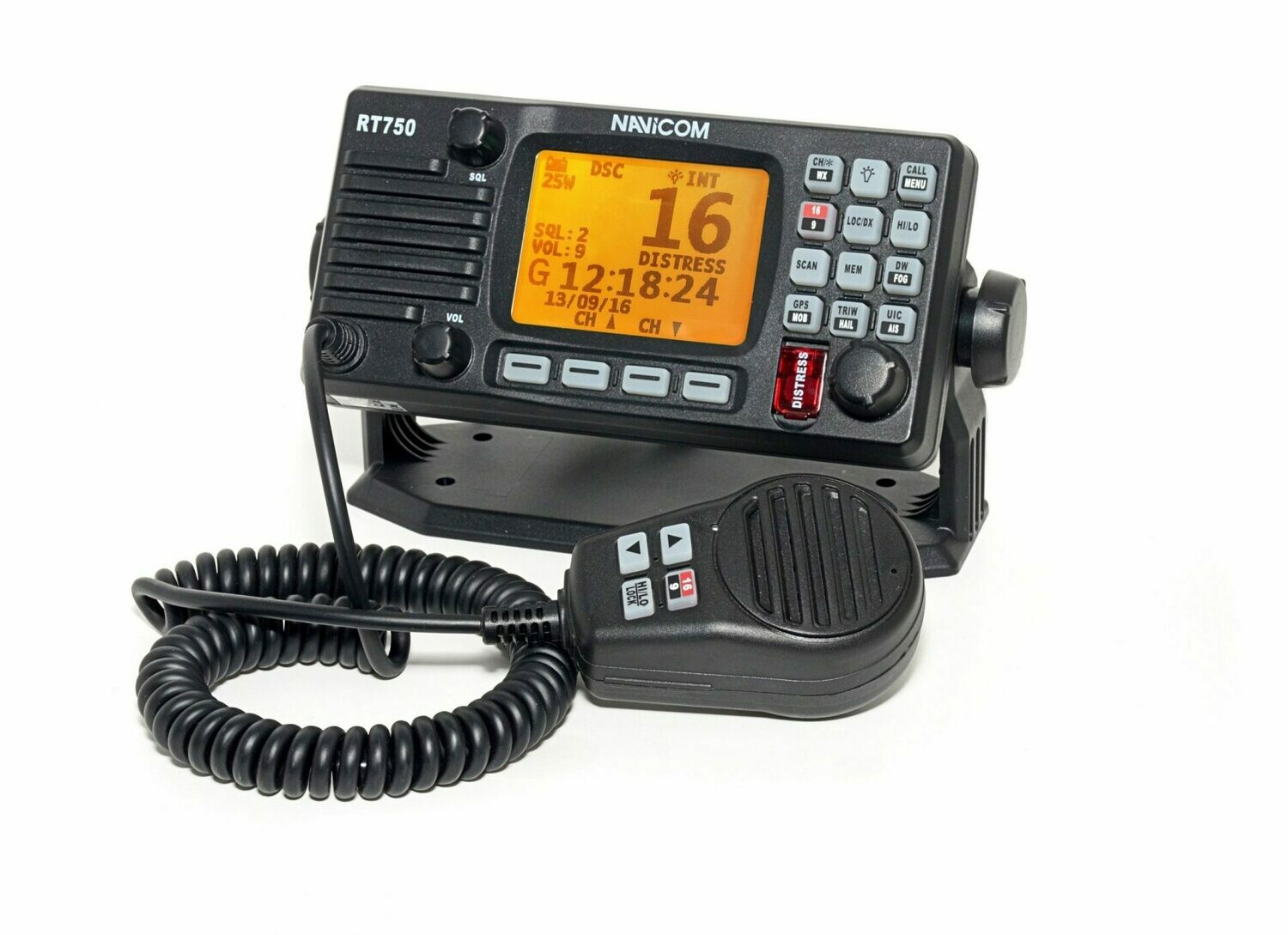 Rádio VHF Navicom RT750 V2 fixo c/ DSC, GPS e ANTENA