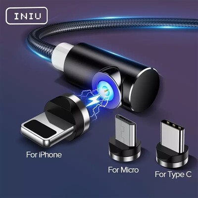 INIU Magnetic Micro USB Type C Cable Fast Charging Phone Charger Magnet Cord For iPhone 12 11 Xiaomi Mi Huawei Samsung One Plus
