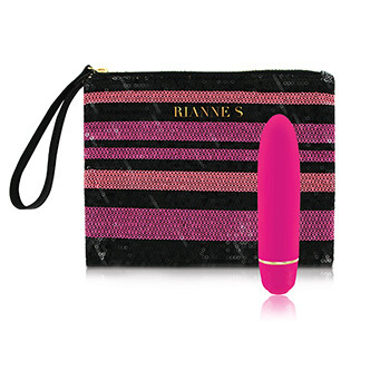 Pochette con pailettes e vibratorino pink - Luxury - Idea Regalo!