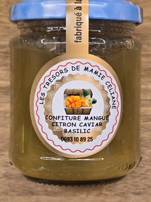 Confiture mangue citron caviar basilic 250g