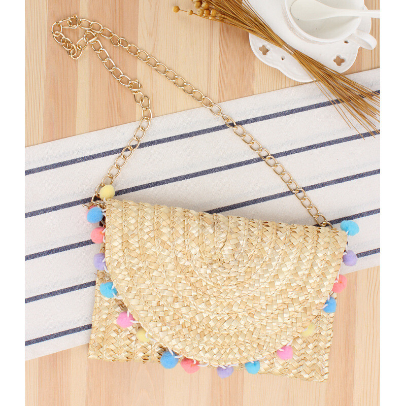 Multicolor PomPom Bag