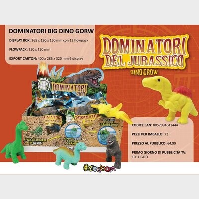 Dominatori del Jurassico - Big Dino Gorw - (12 pz.)