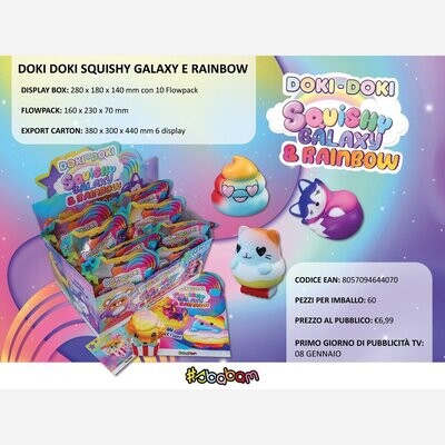 Doki Doki - Squishy Galaxy e Rainbow - (10 pz.)