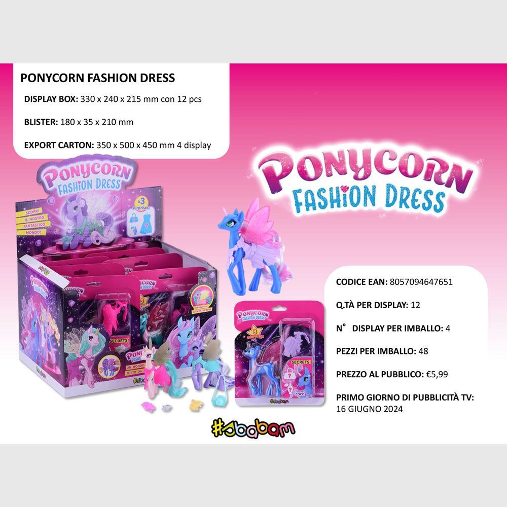 Ponycorn Faschion Dress - (12 pz.)