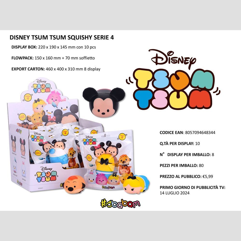 Disney Tsum Tsum Squishy - serie 4 - (10 pz.)