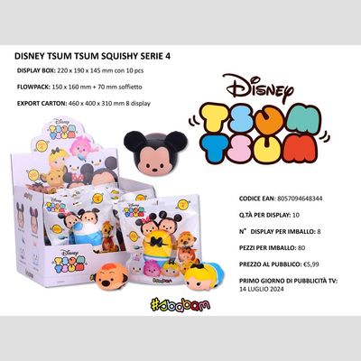 Disney Tsum Tsum Squishy - serie 4 - (10 pz.)