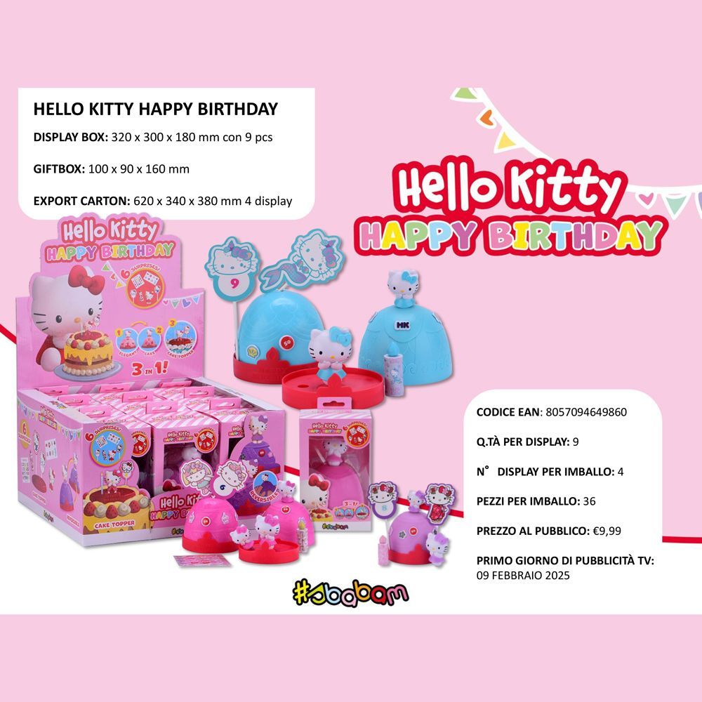 Hello Kitty Happy Birthday - (9pz)