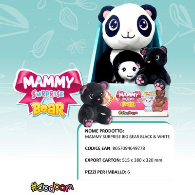 Mammy Surprise Big Bear Black and White - (6pz)