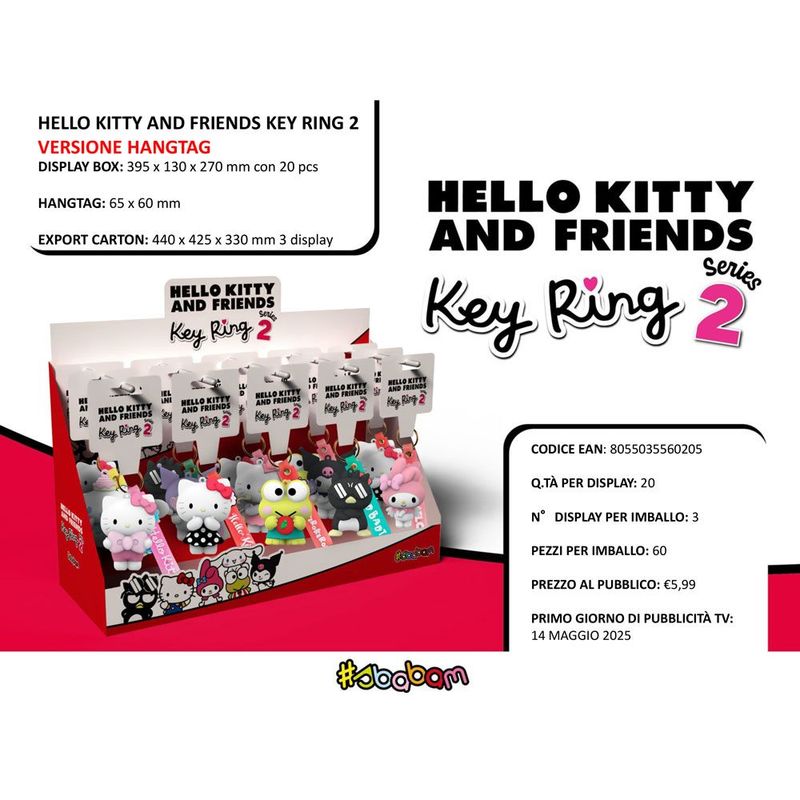 Hello Kitty and Friends Key Ring 2 - versione hangtag (20pz) Hello Kitty and Friends Key Ring 2 - versione hangtag (20pz)