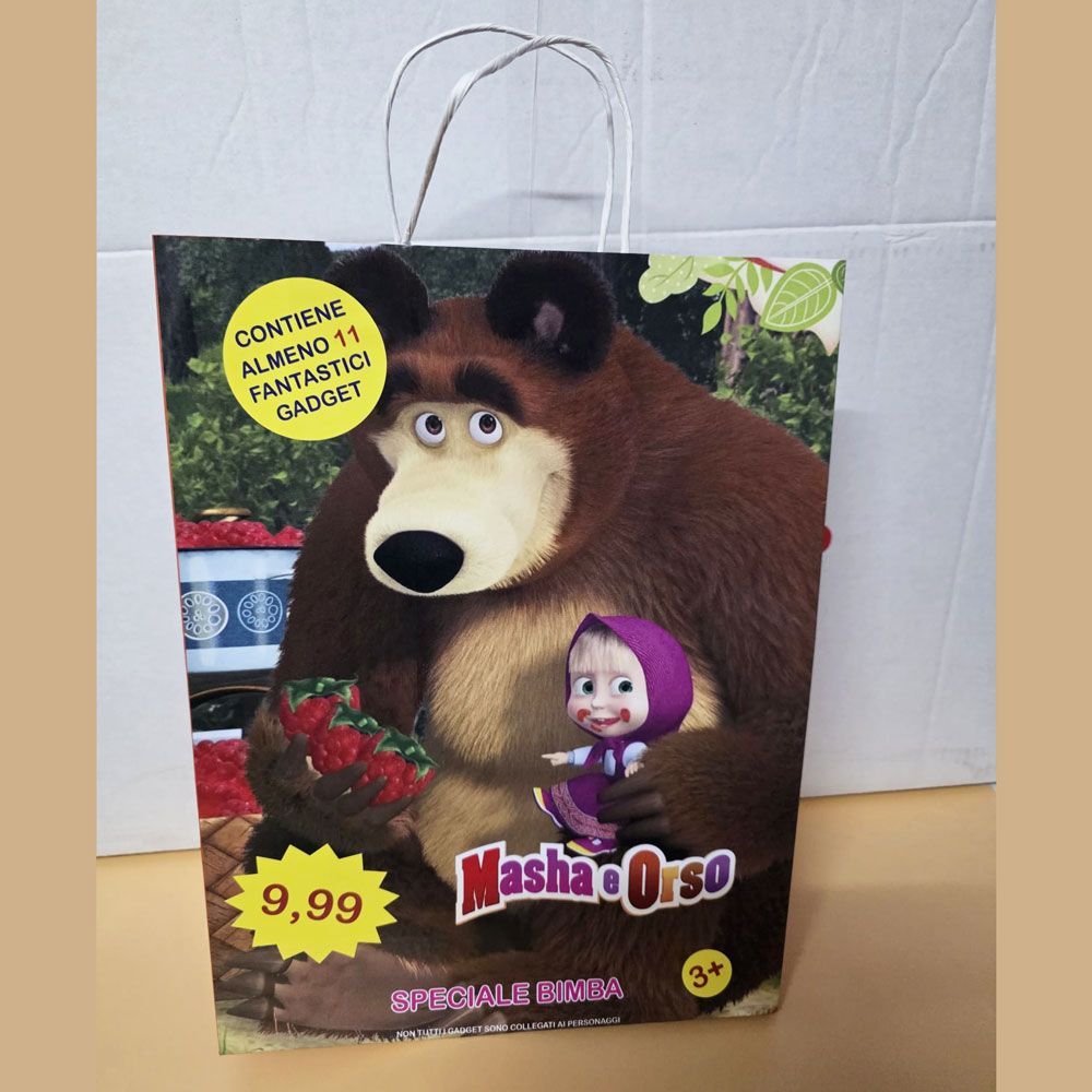 Shopper Masha e Orso con 11 regali  - (5 pezzi)