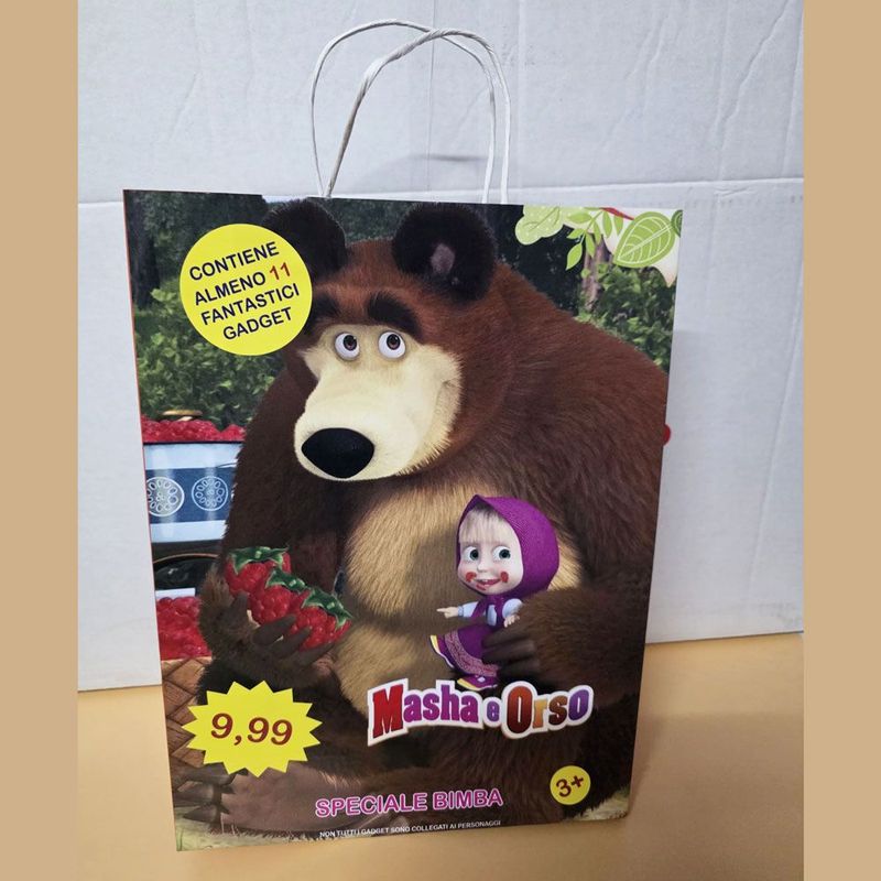 Shopper Masha e Orso con 11 regali - (5 pezzi) Shopper Masha e Orso con 11 regali - (5 pezzi)