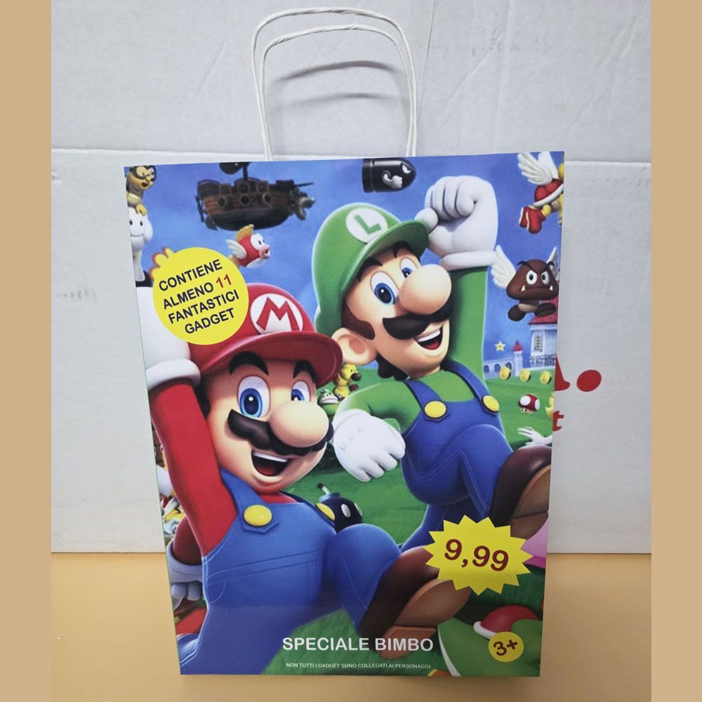 Shopper Super Mario con 11 regali  - (5 pezzi)